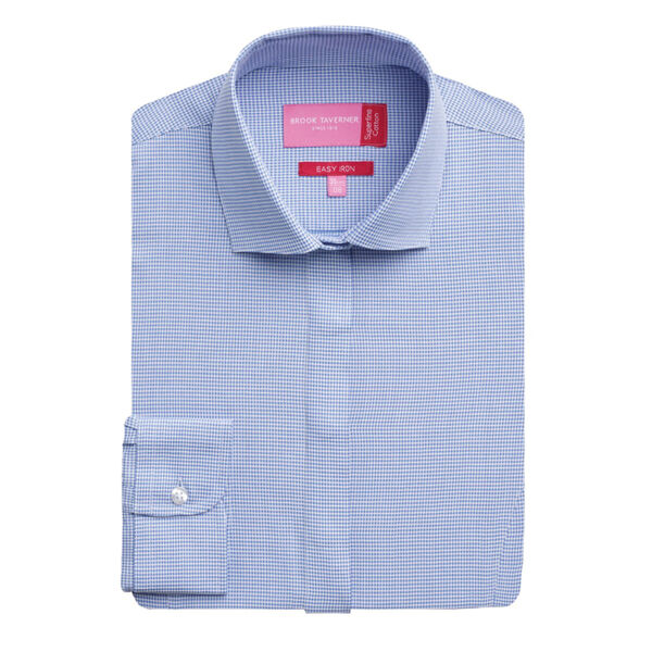 Ladies Long Sleeve Houndstooth Blouse Thumbnail